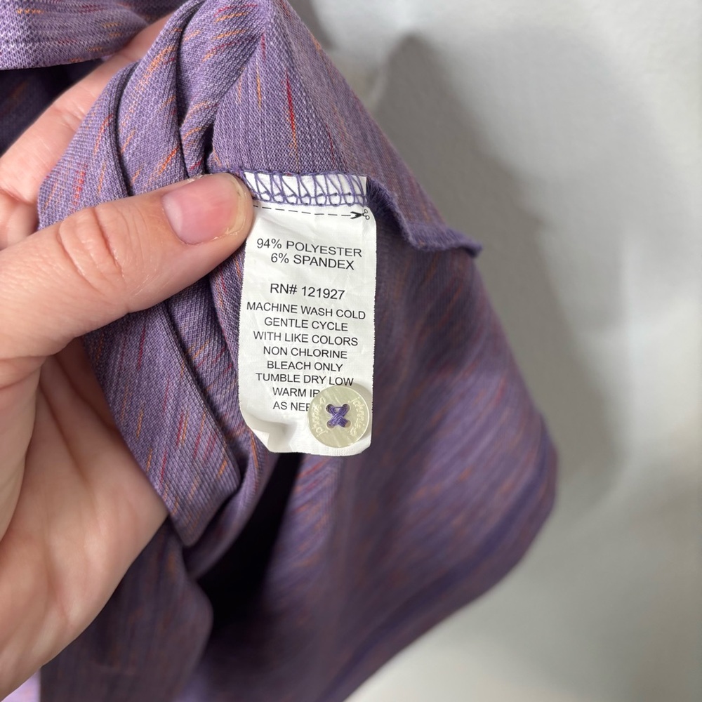johnnie-O Hale Polo Shirt Purple Space Dye Performance L - Picture 6 of 8